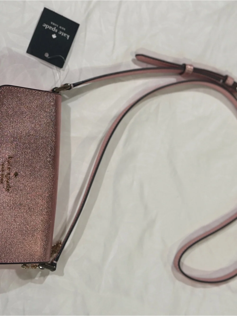 kate spade Glitter Pink Metallic Crossbody Bag
